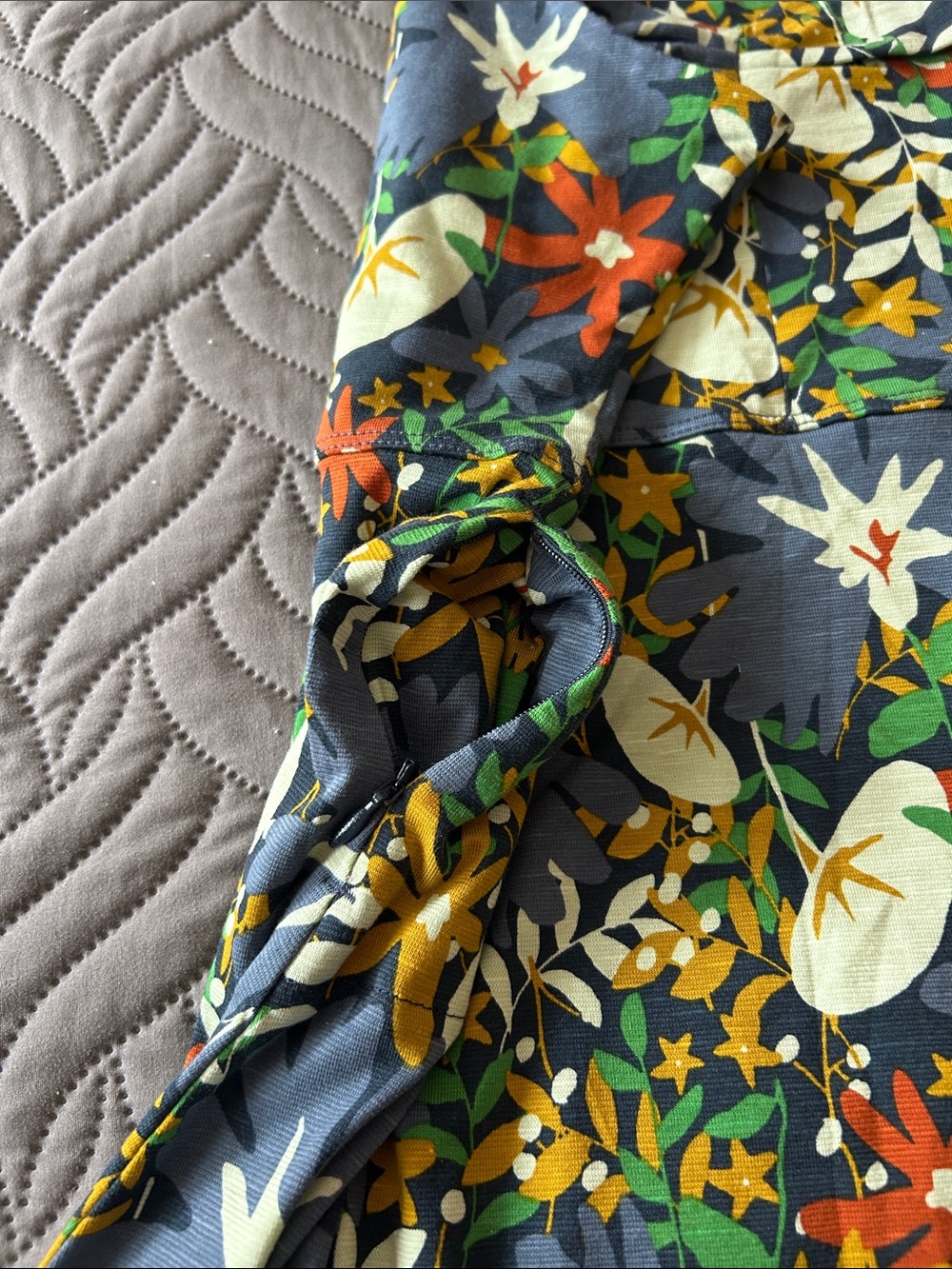 Like NEW - Toad&Co Floral Midi Dress with Multicolor Flower/Leaf Print 🌺 🍁 - Picture 7 of 9